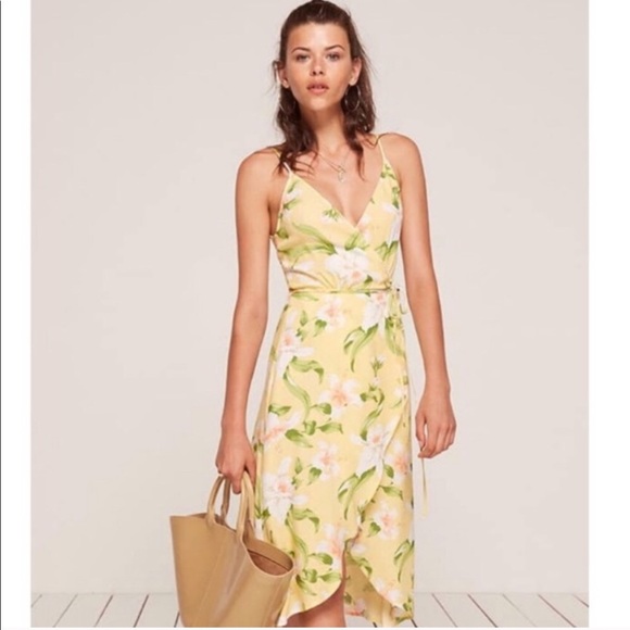 GREAT REFORMATION Anouk Wrap Midi Dress. Perfect Resort Wear. - Picture 9 of 9